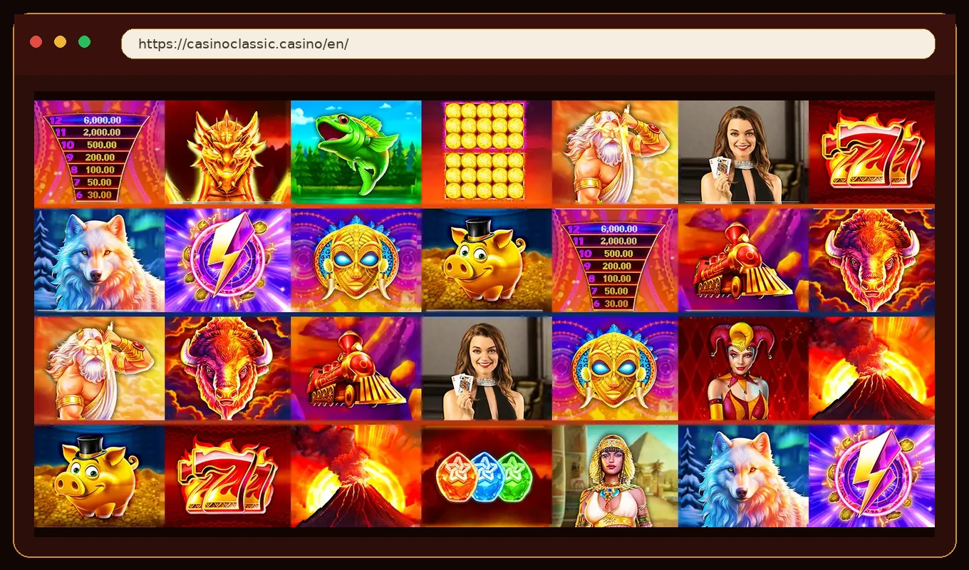 Casino Classic official website game lobby media checked August 2026